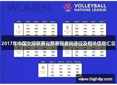 2017年中国女排联赛完整赛程查询途径及相关信息汇总